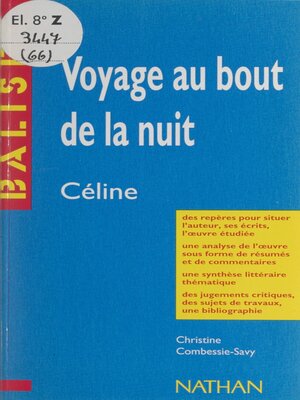 cover image of Voyage au bout de la nuit